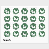 Vegan Design 4 - Wit op groene achtergrond Ronde Sticker (Vel)
