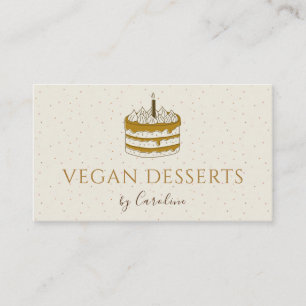 Vegan Desserts Cakes Neutraal Bruin Pastel Bakkeri Visitekaartje