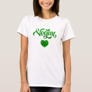 Vegan Dieet Hart Gezond Eco-Vriendelijk T-Shirt Ca