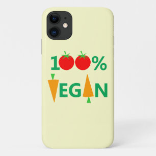 Vegan Dieet Schattigee Cartoon Tomaten en Wortelen iPhone 11 Hoesje