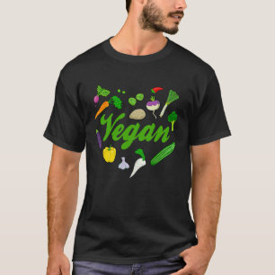 VEGAN DIEET ZEGGENDE GROENTE HART DECORATIES DAMES T-SHIRT