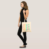 Vegan. dierenrechten. canvas tas. tote bag (Voorkant (model))