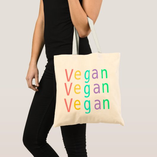 Vegan. dierenrechten. canvas tas. tote bag (Voorkant (product))