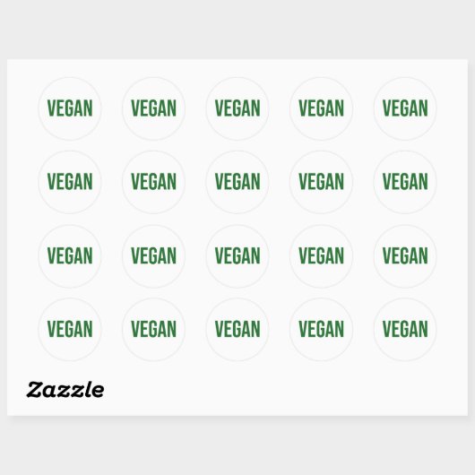 Vegan - Dierenrechten Ronde Sticker (Vel)