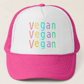 Vegan. dierenrechten. vrachtwagenhoed. Hot pink. Trucker Pet (Voorkant)