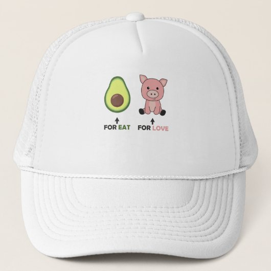 Vegan Dierenvriend Eat Avocado Pigs Love Trucker Pet (Voorkant)