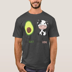 Vegan Dierenvriend Eat Vegan Avocados en Love Koe T-shirt