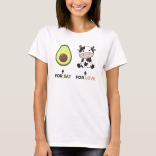 Vegan Dierenvriend Vegan Avocado Food Koeien Love T-shirt