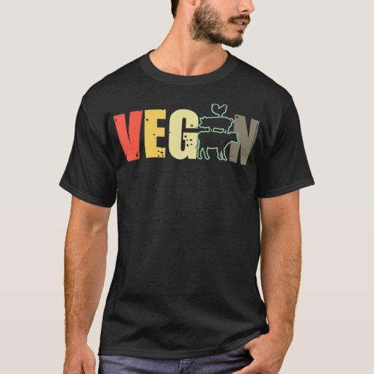 Vegan Dierenvriend Vegetarian Foodie Vegetable Die T-shirt (Voorkant)