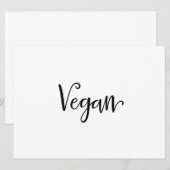 "Vegan" Dietary Needs Sign | Calligrafie (Voorkant / Achterkant)