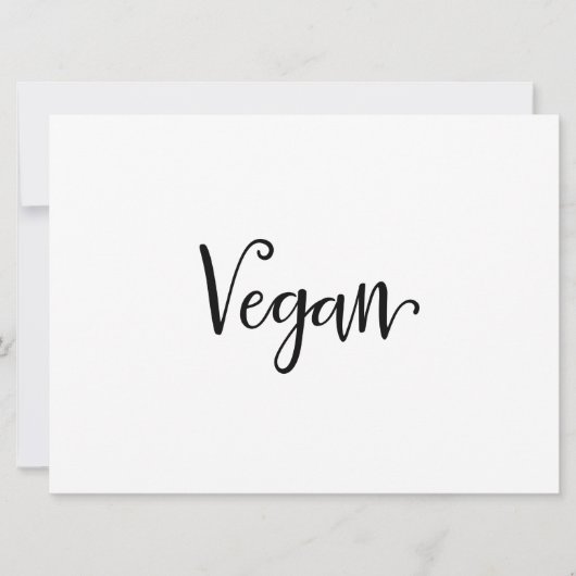 "Vegan" Dietary Needs Sign | Calligrafie (Voorkant)
