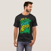 Vegan Dinosaur Join the Herbivore Herd Vegetarian T-shirt (Voorkant volledig)
