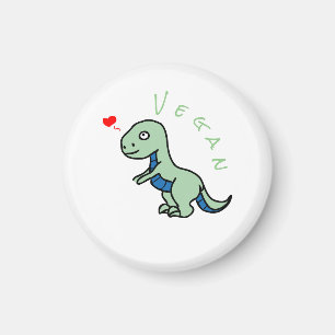 Vegan Dinosaur Kind Dino Love Animals Magneet