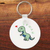 Vegan Dinosaur Kind Dino Love Animals Sleutelhanger (Voorkant)