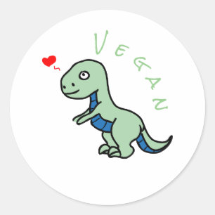 Vegan Dinosaur Kind Dino Ronde Sticker