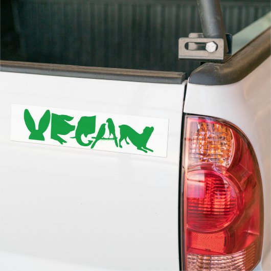 VEGAN DK GREEN BUMPERSTICKER (Op Truck)