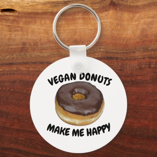 VEGAN DONUT MAKE ME HAPPY SLEUTELHANGER (Voorkant)