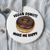 VEGAN DONUTS MAKE ME HAPPY RONDE BUTTON 6,0 CM (In situ)