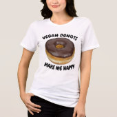 VEGAN DONUTS MAKE ME HAPPY Tri-Blend SHIRT (Voorkant)