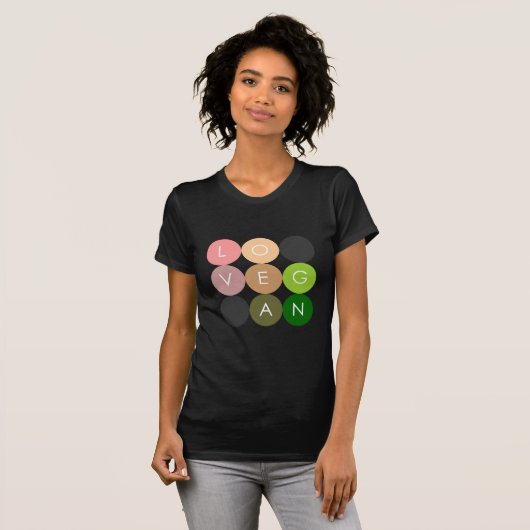 Vegan Dot Love T-shirt (Voorkant volledig)