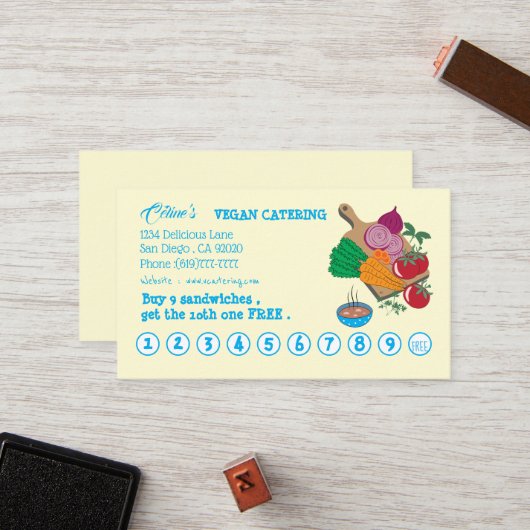 Vegan Eatery Flat Loyalty Card (Voorkant / Achterkant in situ)