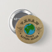 VEGAN - echt levend groen. Ronde Button 5,7 Cm (Voorkant /achterkant)