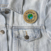 VEGAN - echt levend groen. Ronde Button 5,7 Cm (In situ)