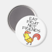 Vegan eet fruit niet bevriend met schattige gele h magneet (Voorkant / Achterkant)