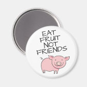 Vegan eet geen vrienden met schattige roze biggetj magneet (Voorkant / Achterkant)