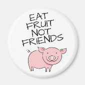 Vegan eet geen vrienden met schattige roze biggetj magneet (Voorkant)