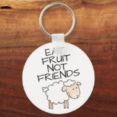 Vegan eet geen vriendjes met mooie witte schapen sleutelhanger (Voorkant)