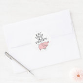 Vegan eet vruchten niet vrienden schattig roze big ronde sticker (Envelop)