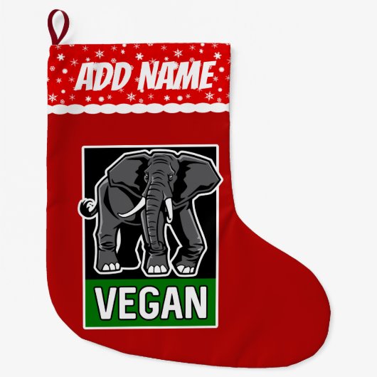 Vegan Elephant Grote Kerstsok (Voorkant)