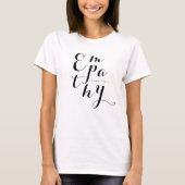 Vegan EMPATHY Modern Script Minimal Typografie T-S T-shirt (Voorkant)
