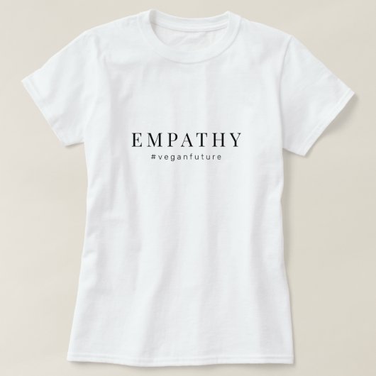 Vegan EMPATHY Modern Simple Minimal Typografie T- T-shirt (Design voorkant)