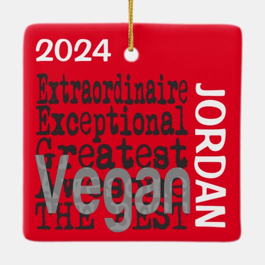 Vegan Extraordinaire CUSTOM Keramisch Ornament (Achterkant)