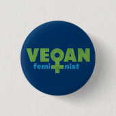 Vegan Feminist Ronde Button 3,2 Cm (Voorkant)