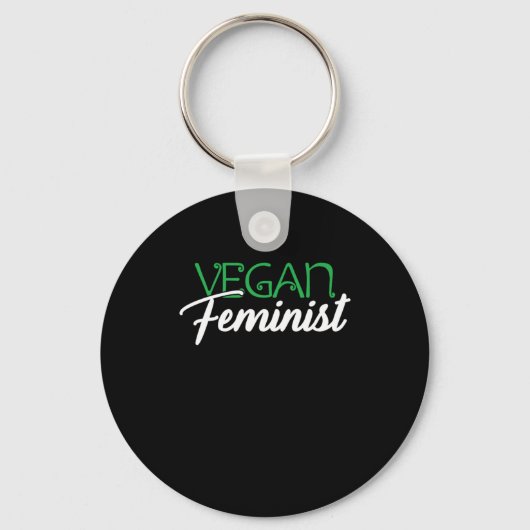 Vegan Feminist Vrouw Feminisme Gift Sleutelhanger (Voorkant)