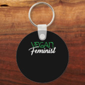 Vegan Feminist Vrouw Feminisme Gift Sleutelhanger (Voorkant)