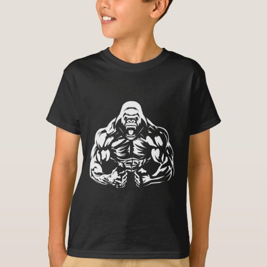Vegan Fitness Gorilla Workout Kleding Uni-volwasse T-shirt (Voorkant)