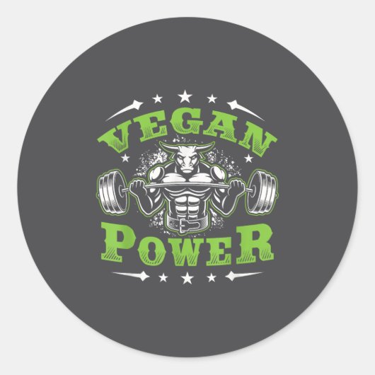 Vegan Fitness Workout I'm Vegan Wer Ronde Sticker (Voorkant)