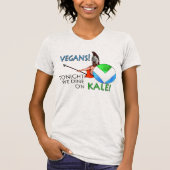 Vegan Flag 300 Shield "Vanavond dineren we op de s T-shirt (Voorkant)