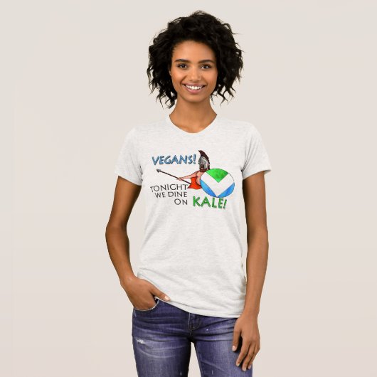 Vegan Flag 300 Shield "Vanavond dineren we op de s T-shirt (Voorkant volledig)