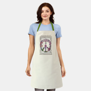 Vegan Floral Peace Sign Cute Flowers Schort