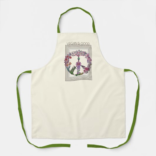  Vegan Floral Peace Sign Cute Flowers Schort (Voorkant)