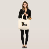 Vegan Flower Grote Tote Bag (Voorkant (model))