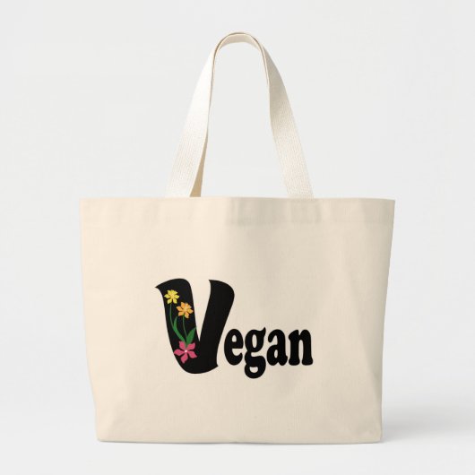 Vegan Flower Grote Tote Bag (Voorkant)
