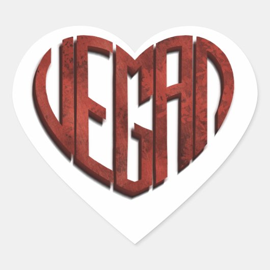 Vegan Flower Heart Hart Sticker (Voorkant)
