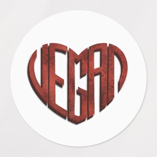 Vegan Flower Heart Labels (Design 2)