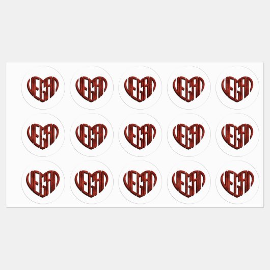 Vegan Flower Heart Labels (Vel)